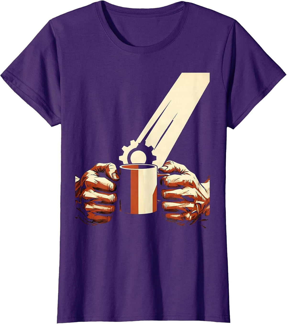 Women's Calloused Hands Hot Coffee Blue Collar Graphic T-Shirt - Purple