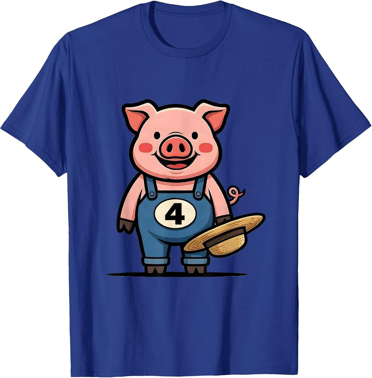 4 Funny Pig Lover Halloween Costume Humor T-Shirt - Royal Blue