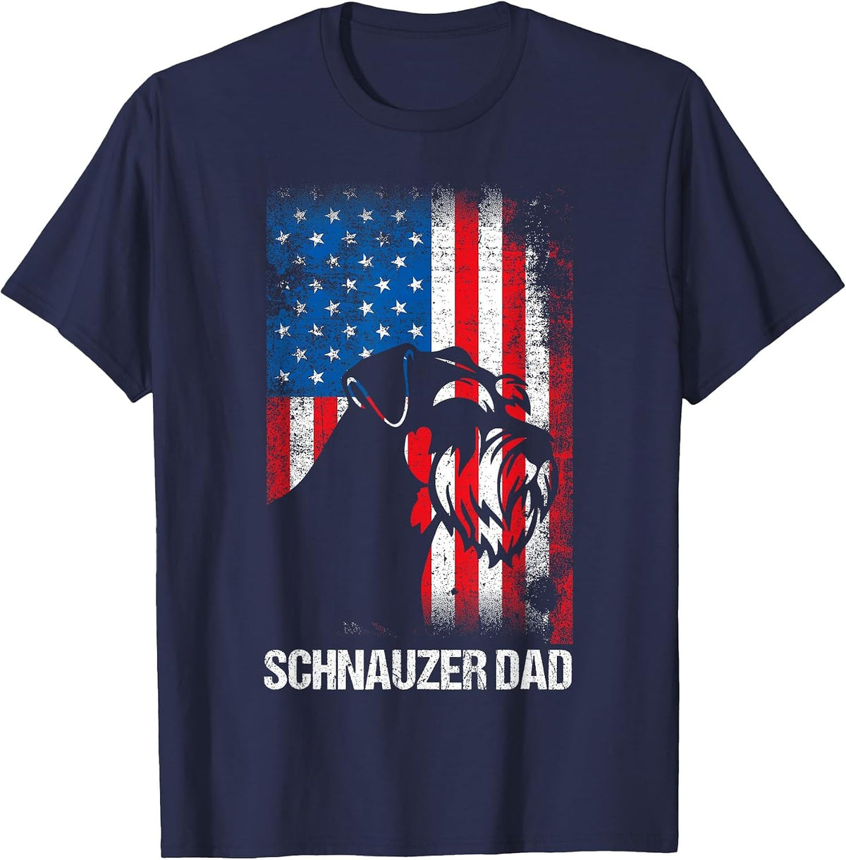 Schnauzer Dad T-Shirt - Navy Blue