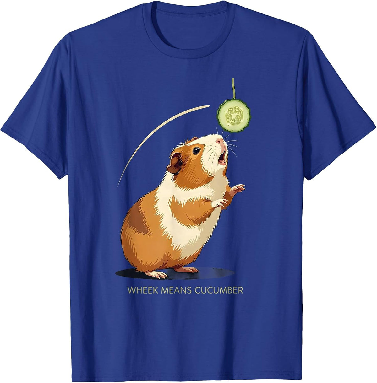Wheek Means Cucumber Funny Guinea Pig Cavy Lover Pet Humor T-Shirt - Royal Blue