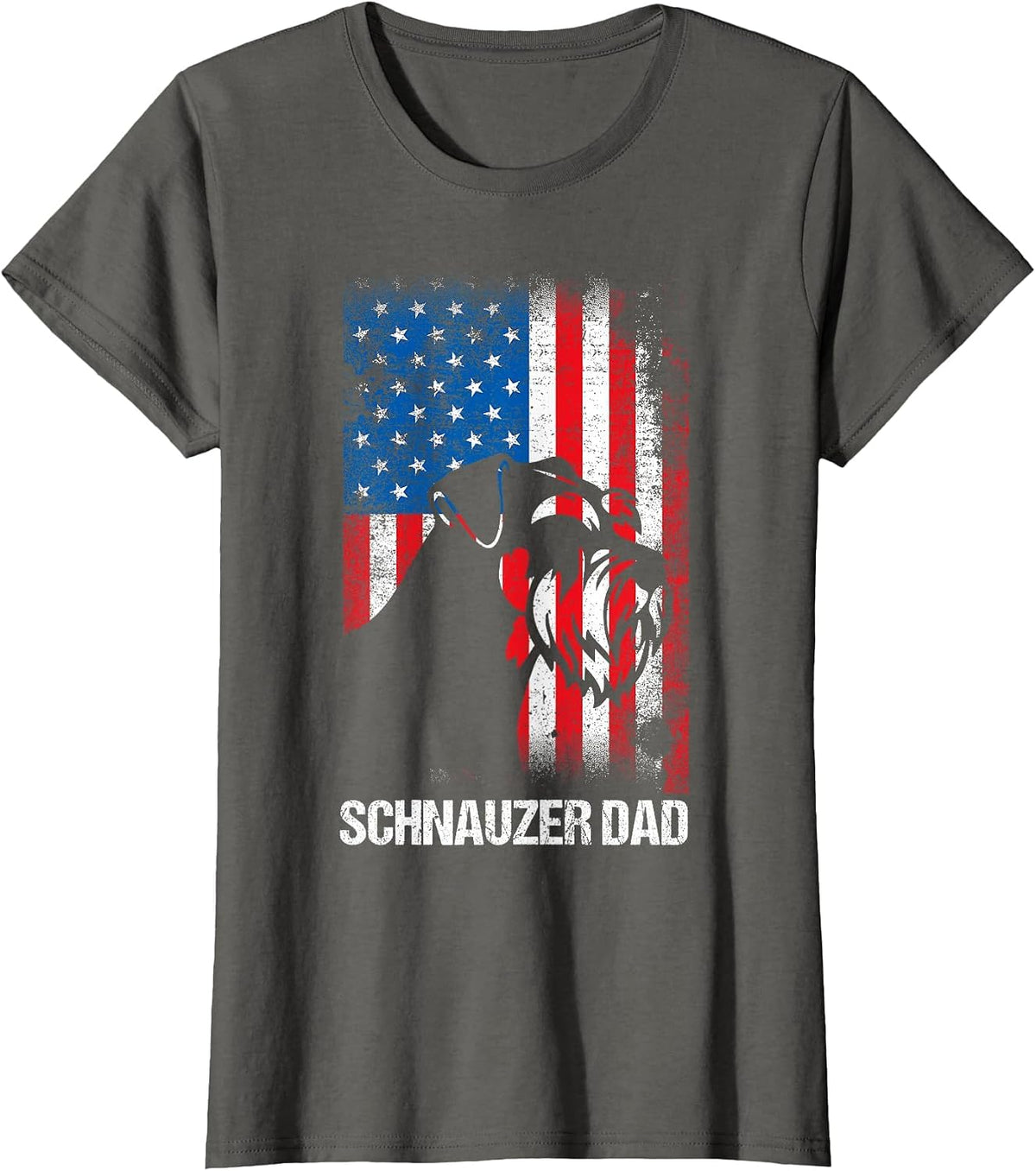 Schnauzer Dad T-Shirt - Asphalt Grey