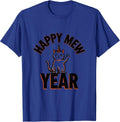 Happy Mew Year Funny Cat Lover New Year Party Gift T-Shirt - Royal Blue