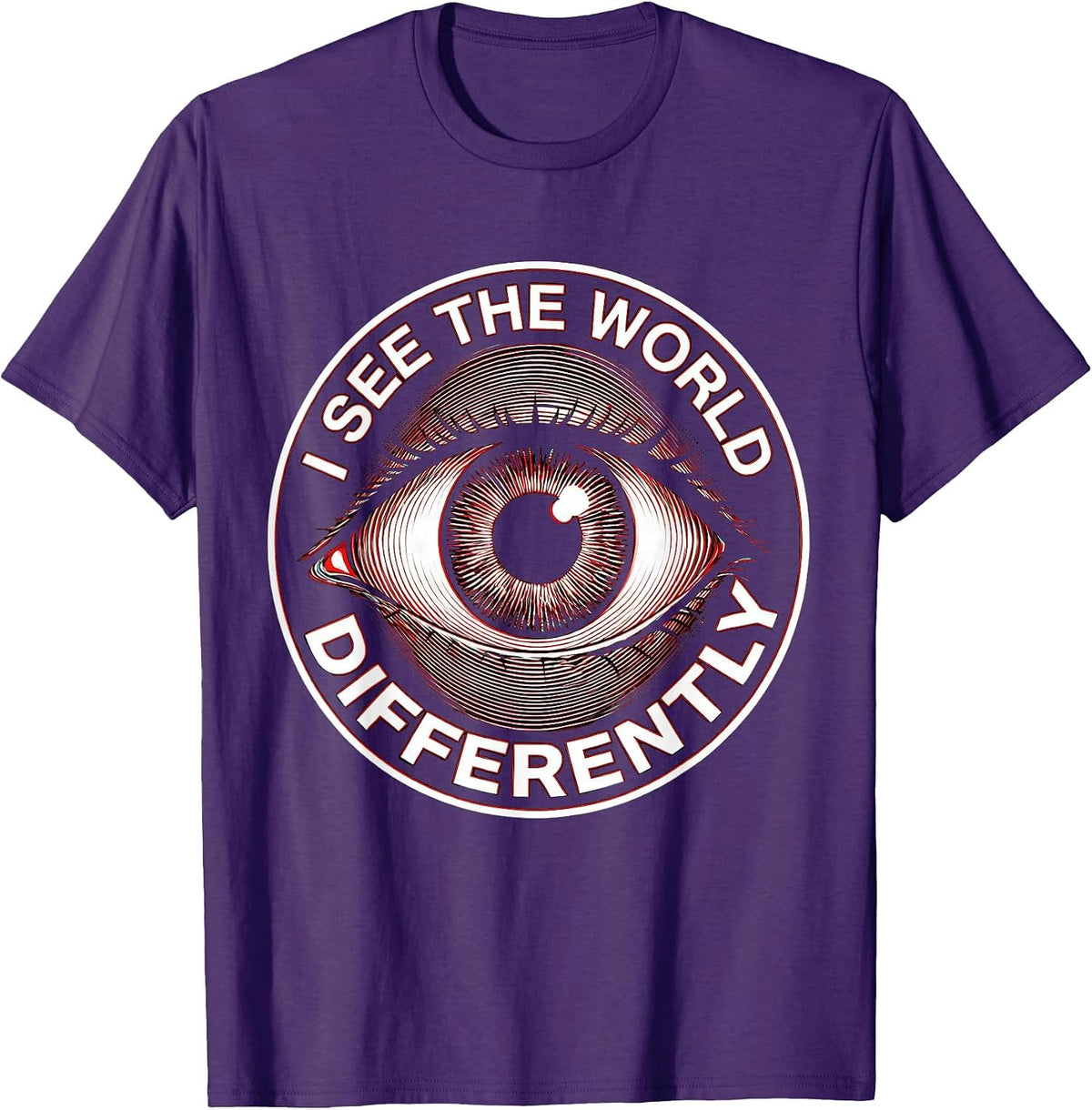 Men's I See The World Differently Dyslexia Awareness T-Shirt - Purple