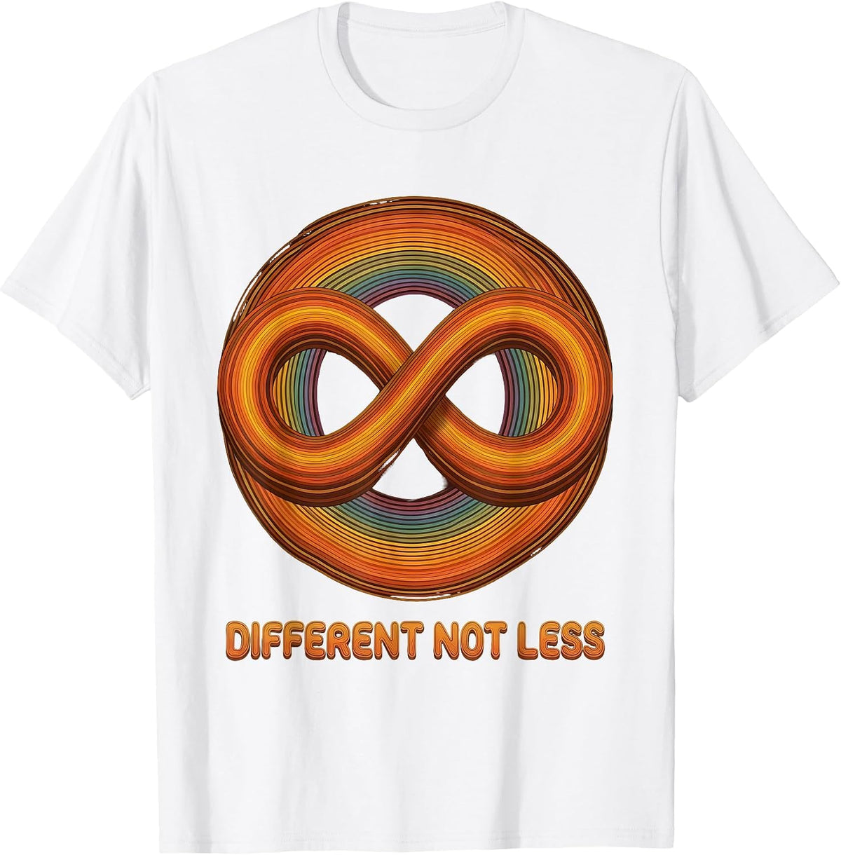 Different Not Less Autism Awareness Design T-Shirt, Men, White, XX-Large - As Pictured