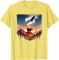 Men's Coffee Fueled Labor Day Exhausted Worker Design T-Shirt - Lemon Yellow