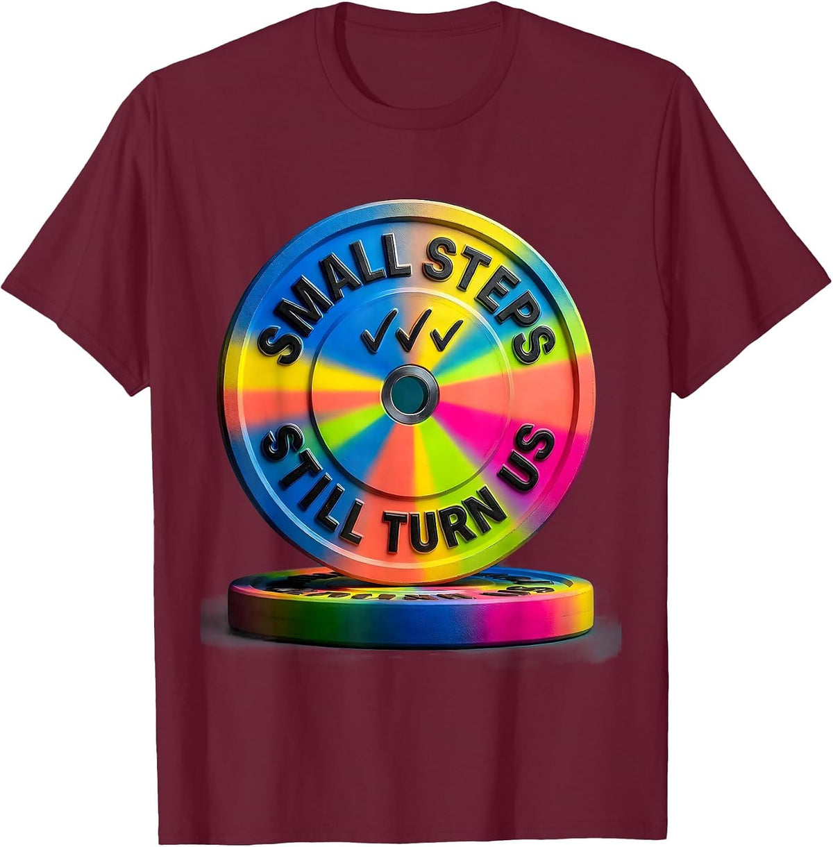 Small Steps Still Turn Us Funny Physical Therapy PT PTA T-Shirt - Burgundy