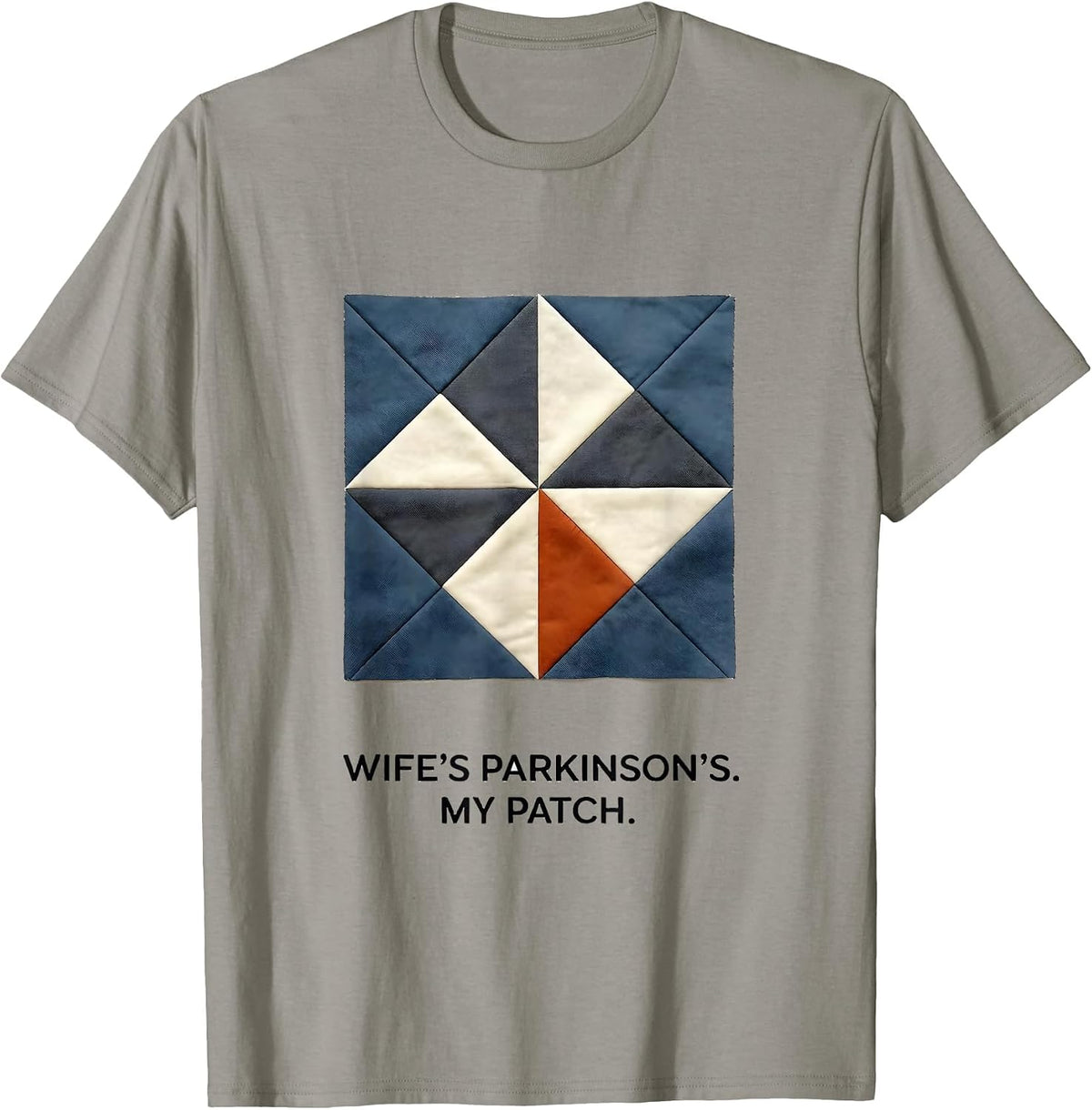 Men's Wife's Parkinson's My Patch Funny Parkinson's Warrior T-Shirt - Slate Grey