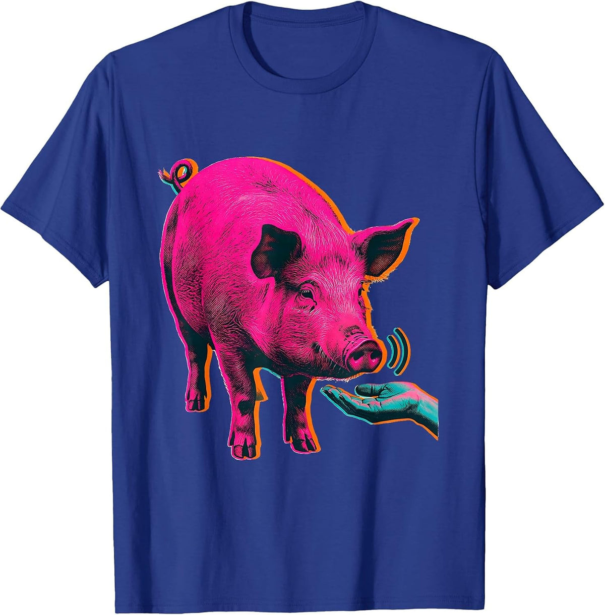 Rounded Pig Silhouette Funny Guinea Pig Lover Gift T-Shirt - Royal Blue