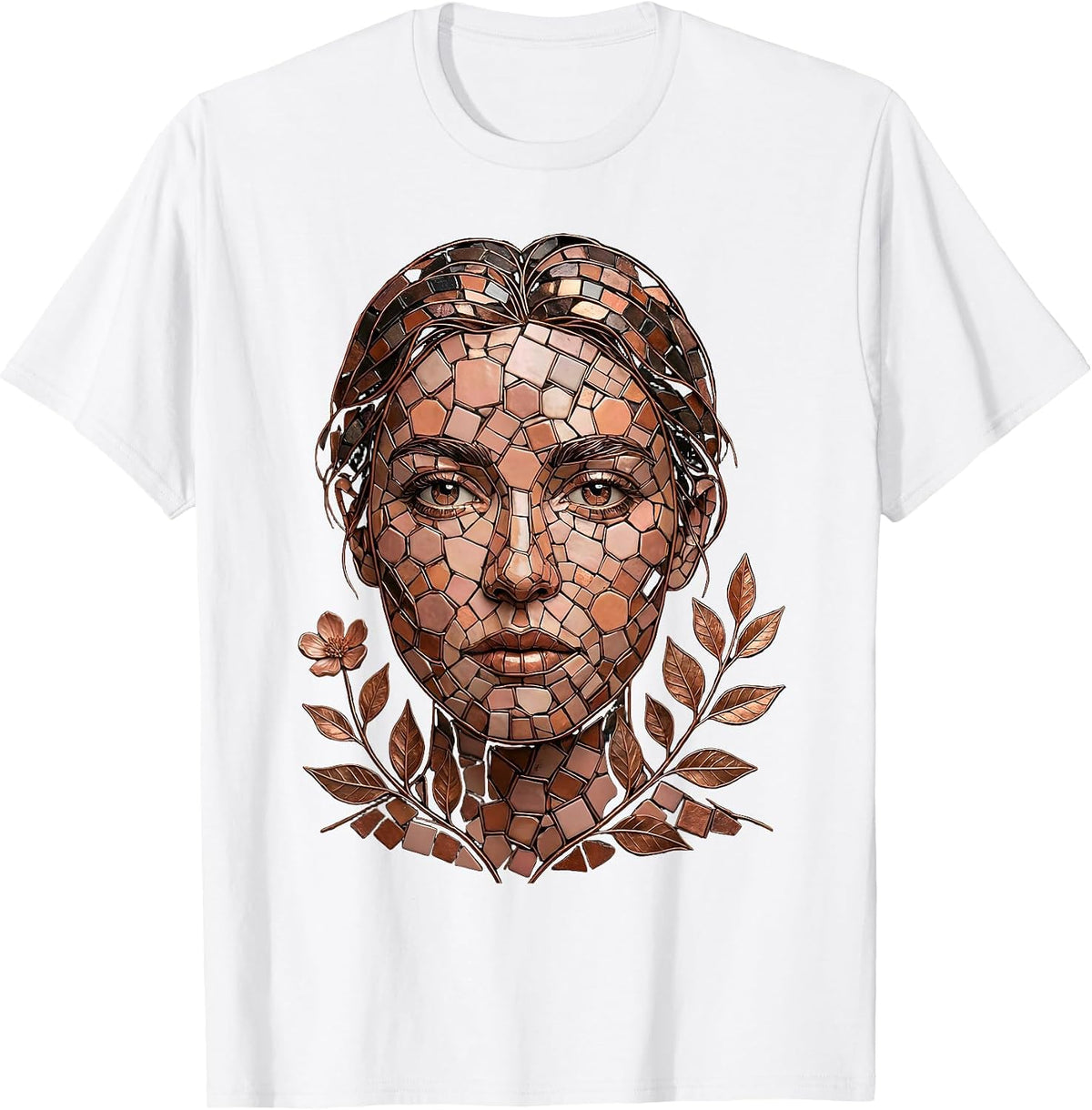 Men's Mosaic Face Autism Awareness Tile Art Design T-Shirt - White