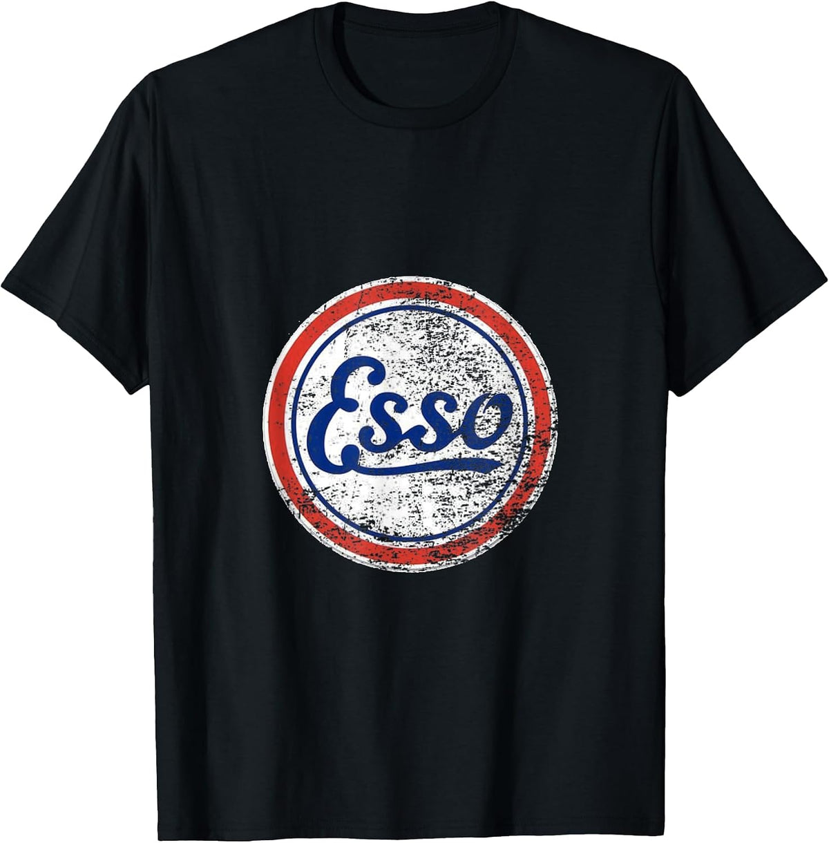 Vintage Esso Gas Station Sign T-Shirt - Black