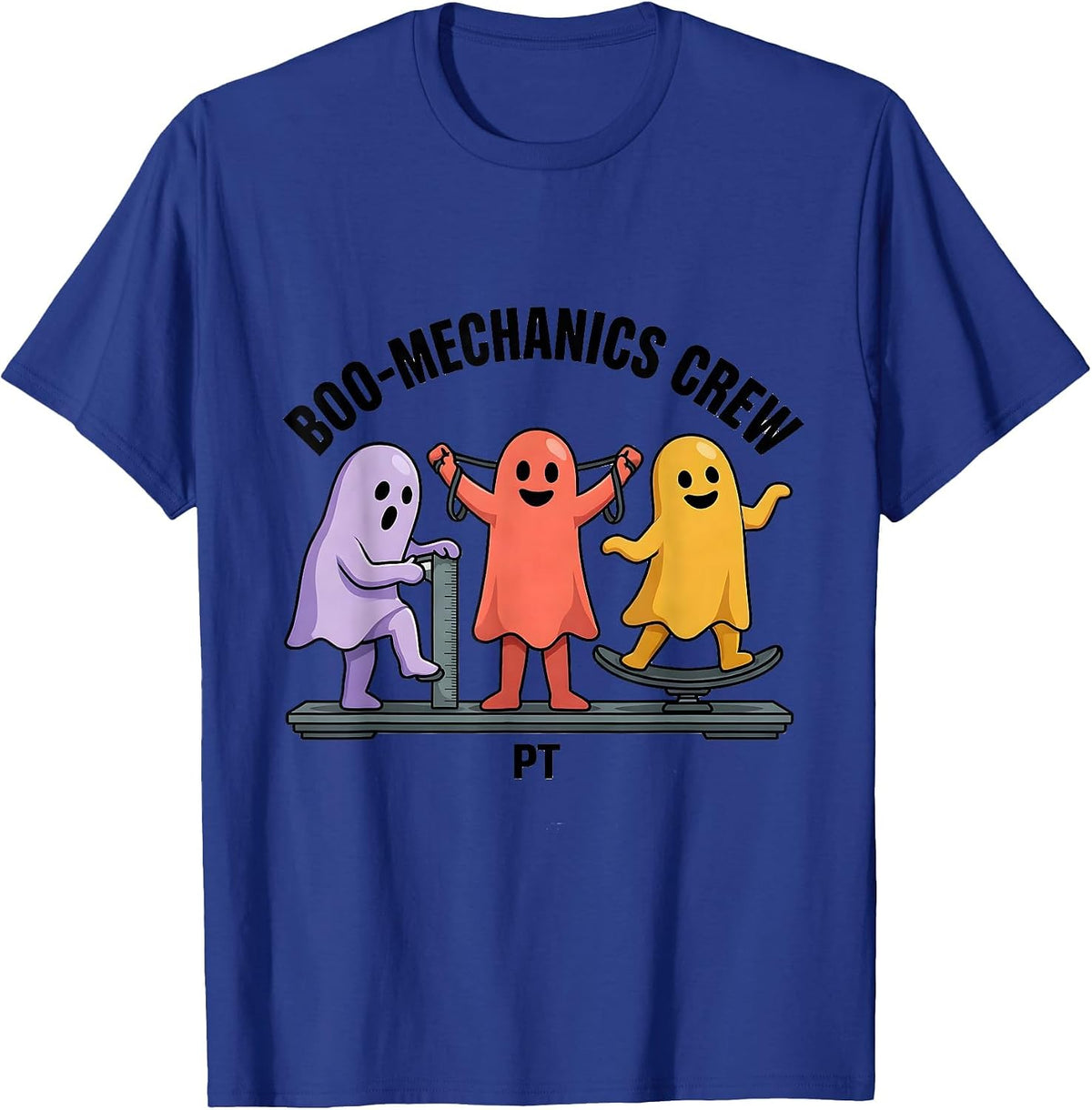 Boo-mechanics Crew PT Funny Physical Therapy Halloween T-Shirt - Royal Blue