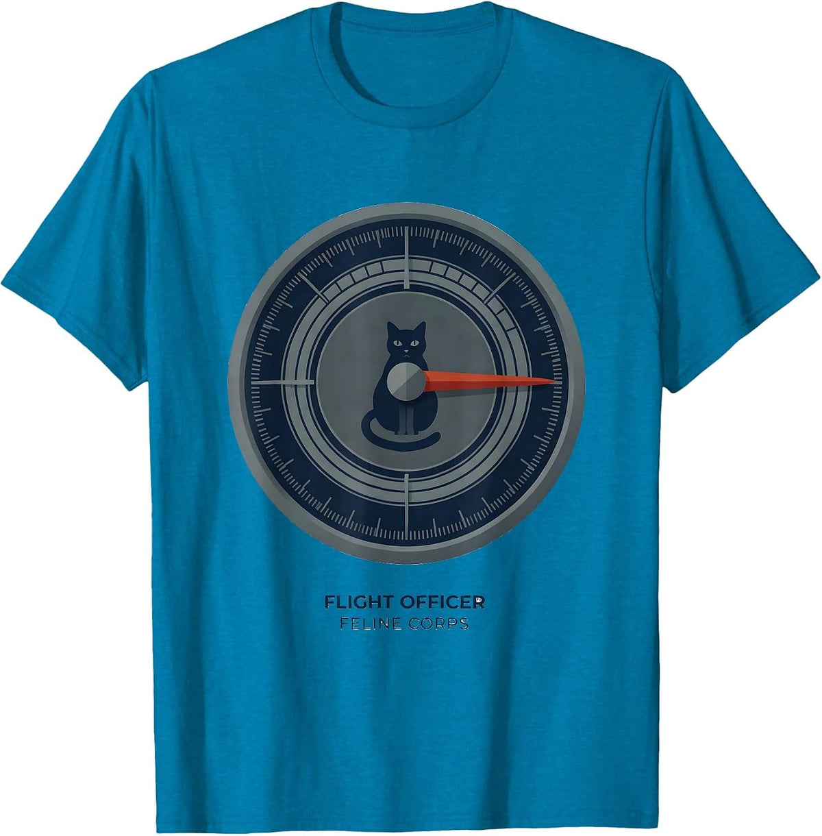 Flight Officer, Feline Corps Funny French Cat Francophile T-Shirt - Sapphire Blue