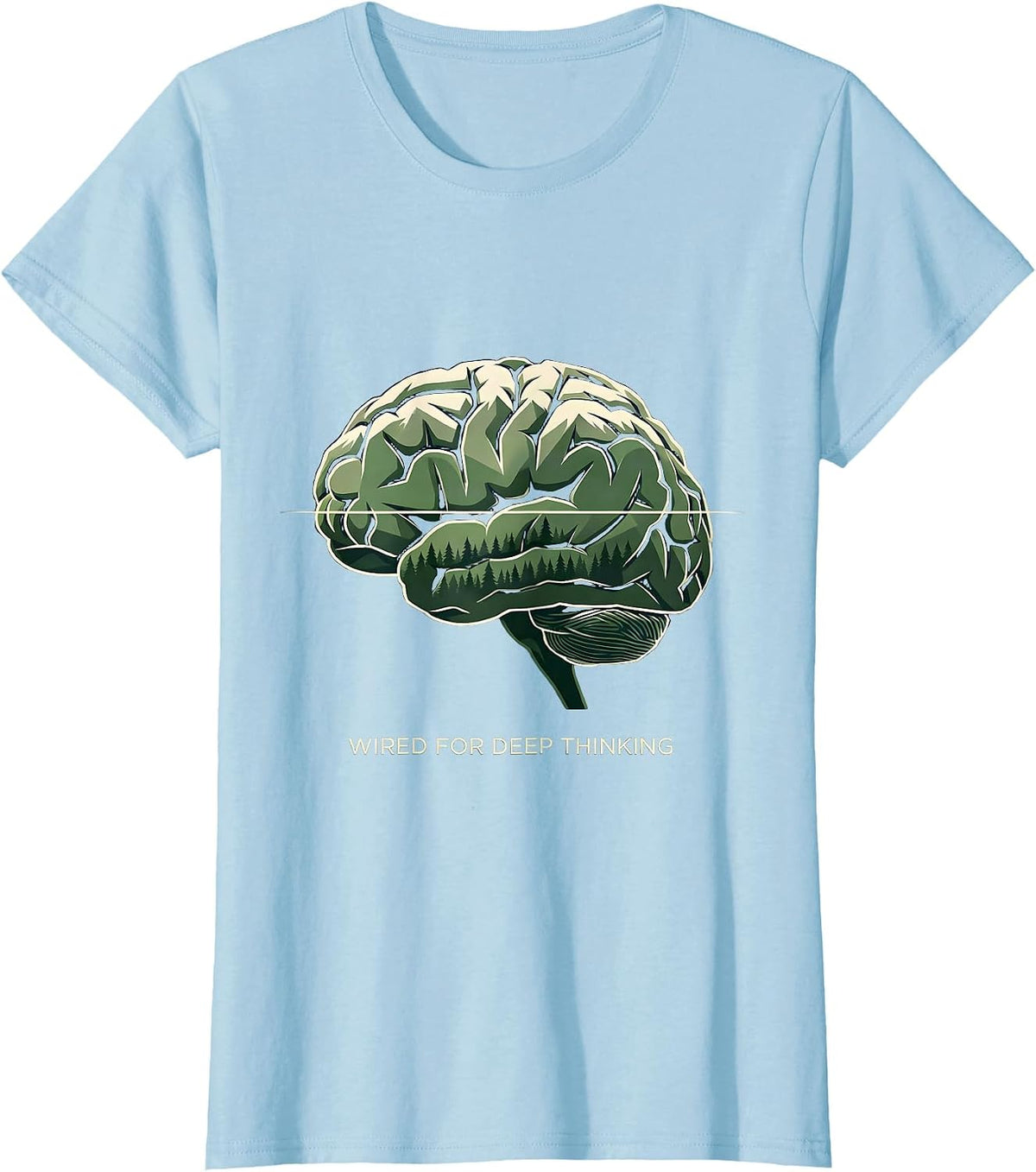 Women's Wired for Deep Thinking Autism Awareness Design T-Shirt - Baby Blue