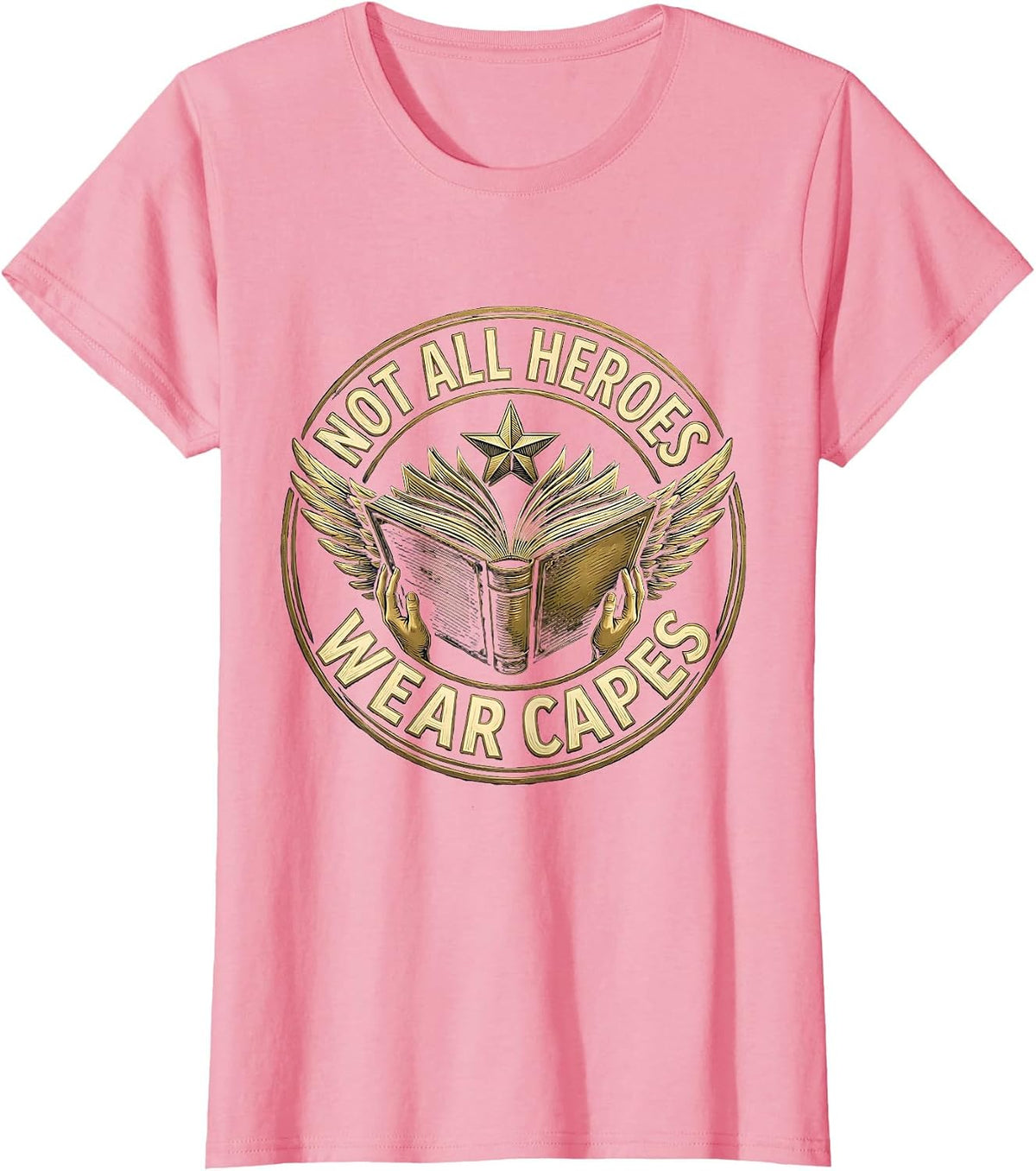 Women's Not All Heroes Wear Capes Sped Teacher Design T-Shirt - Pink