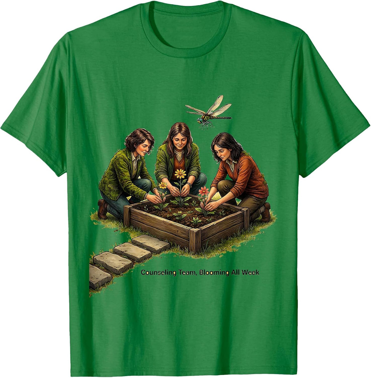 Men's Counseling Team Blooming All Week School Counselor T-Shirt - Kelly Green