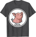 Men's Oink Funny Pig Farm Animal Lover Cute Whimsical Gift T-Shirt - Dark Heather Grey