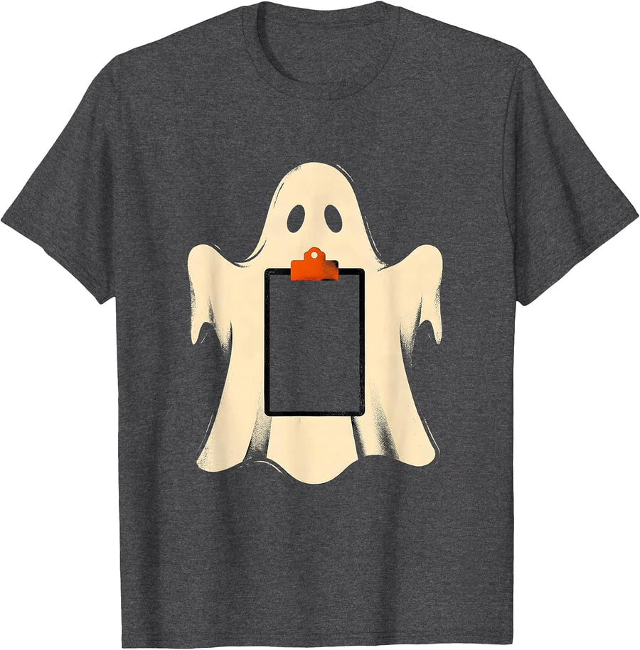 Men's Sheet Ghost Para Normal Activities SPED Teacher Halloween T-Shirt - Dark Heather Grey