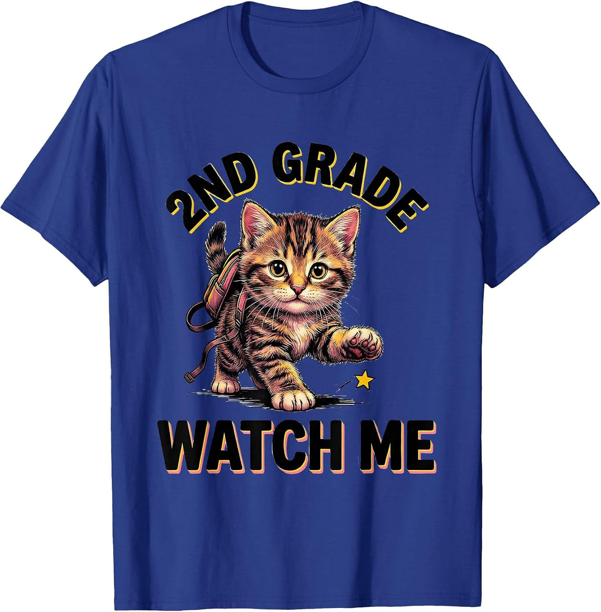 Men's 2nd Grade Watch Me Cute Kitten Back To School Girls T-Shirt - Royal Blue