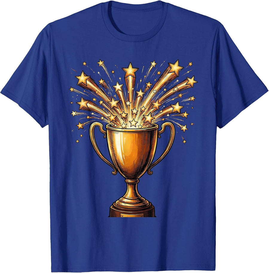 Special Education Trophy Stars Illustration T-Shirt - Royal Blue