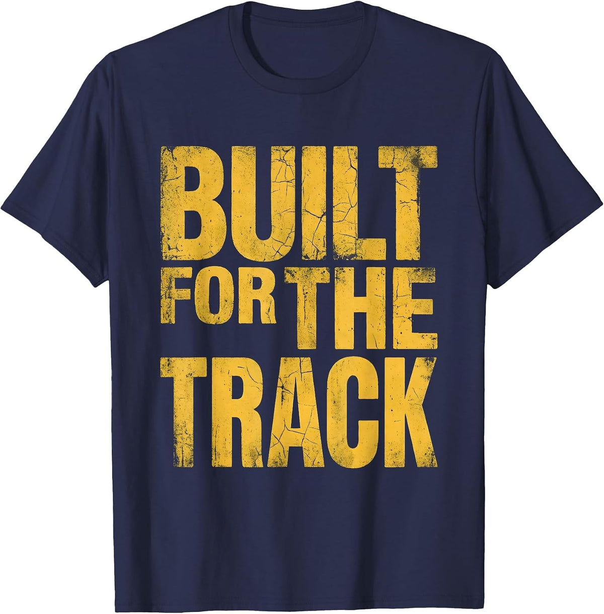 Men's Built for the Track Racing Graphic Design T-Shirt - Navy Blue
