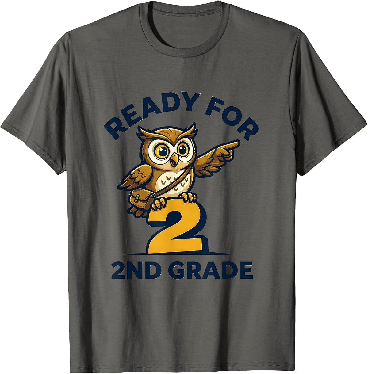 Ready For 2nd Grade Funny Kids Back To School First Day T-Shirt - Asphalt Grey