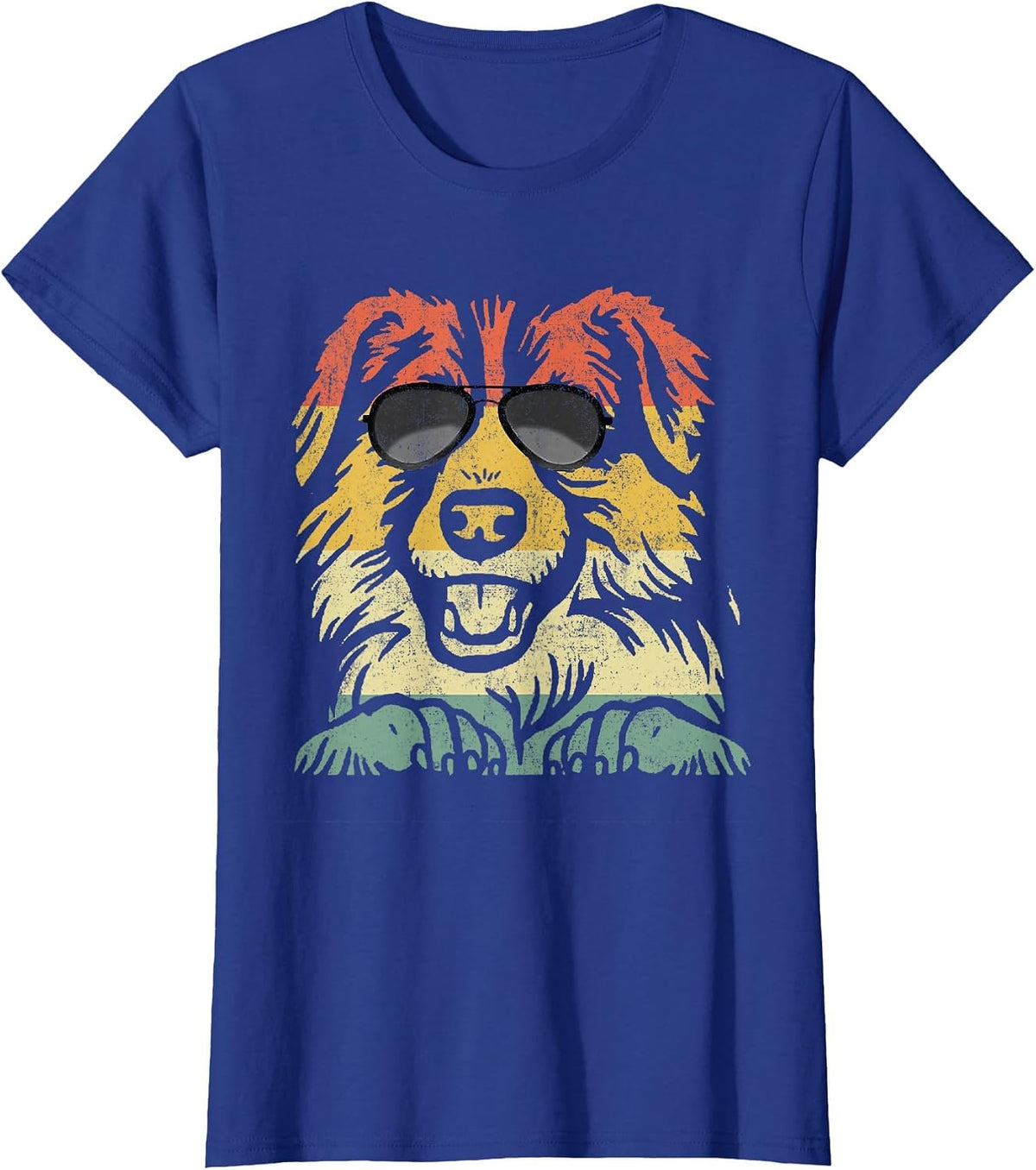 Cool English Shepherd Lover Dogs Retro Vintage T-Shirt - Royal Blue