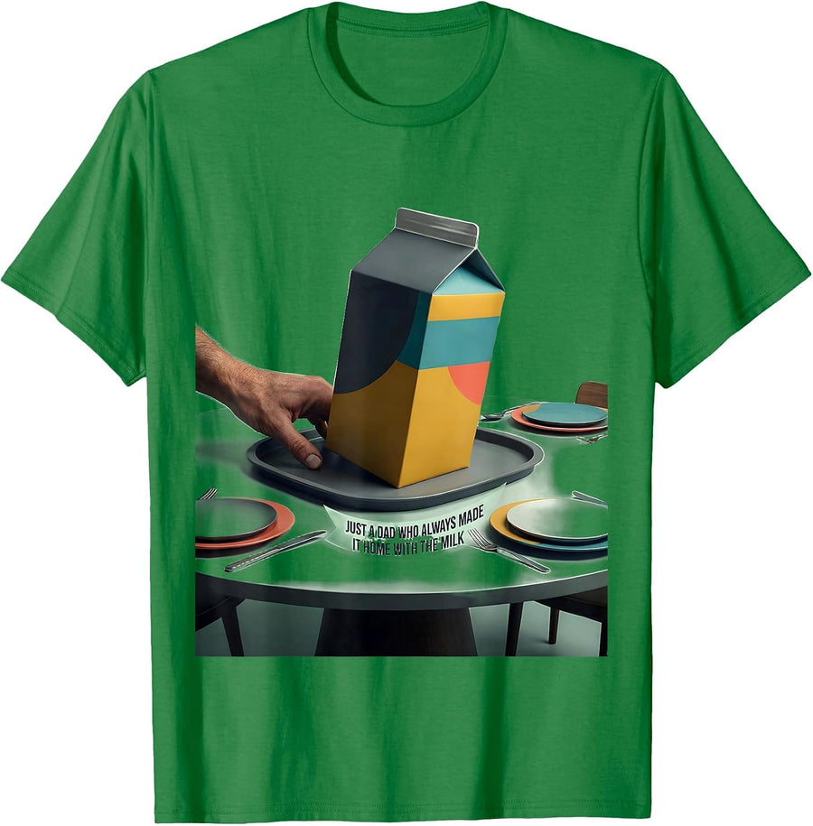 Men's Just A Dad Who Always Made It Home With The Milk Funny T-Shirt - Kelly Green