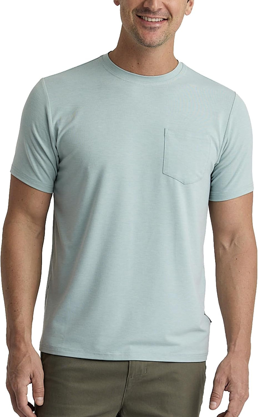 Free Fly Men's Flex Pocket Tee - Heather Ocean Mist