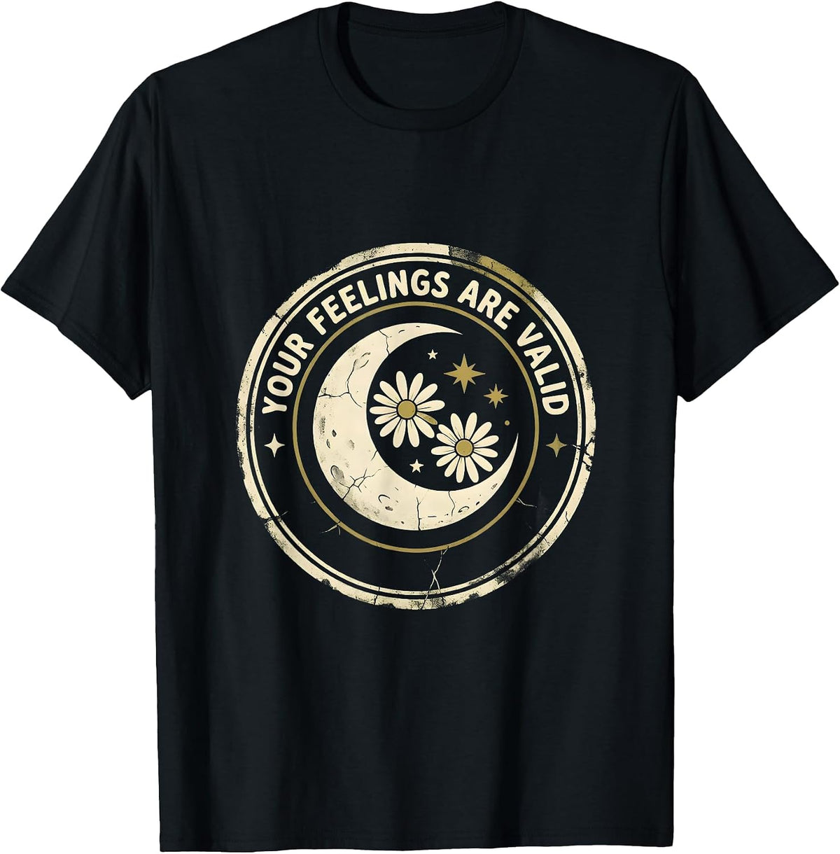 Men's Your Feelings Are Valid School Counselor Design T-Shirt - Black