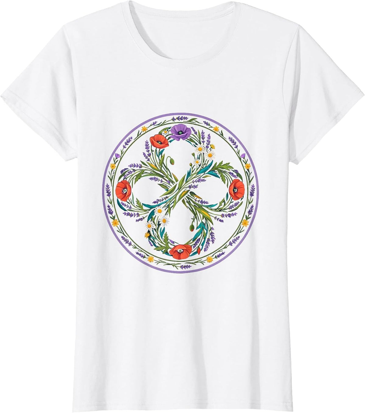 Autism Awareness Wildflower Infinity Symbol T-Shirt - White