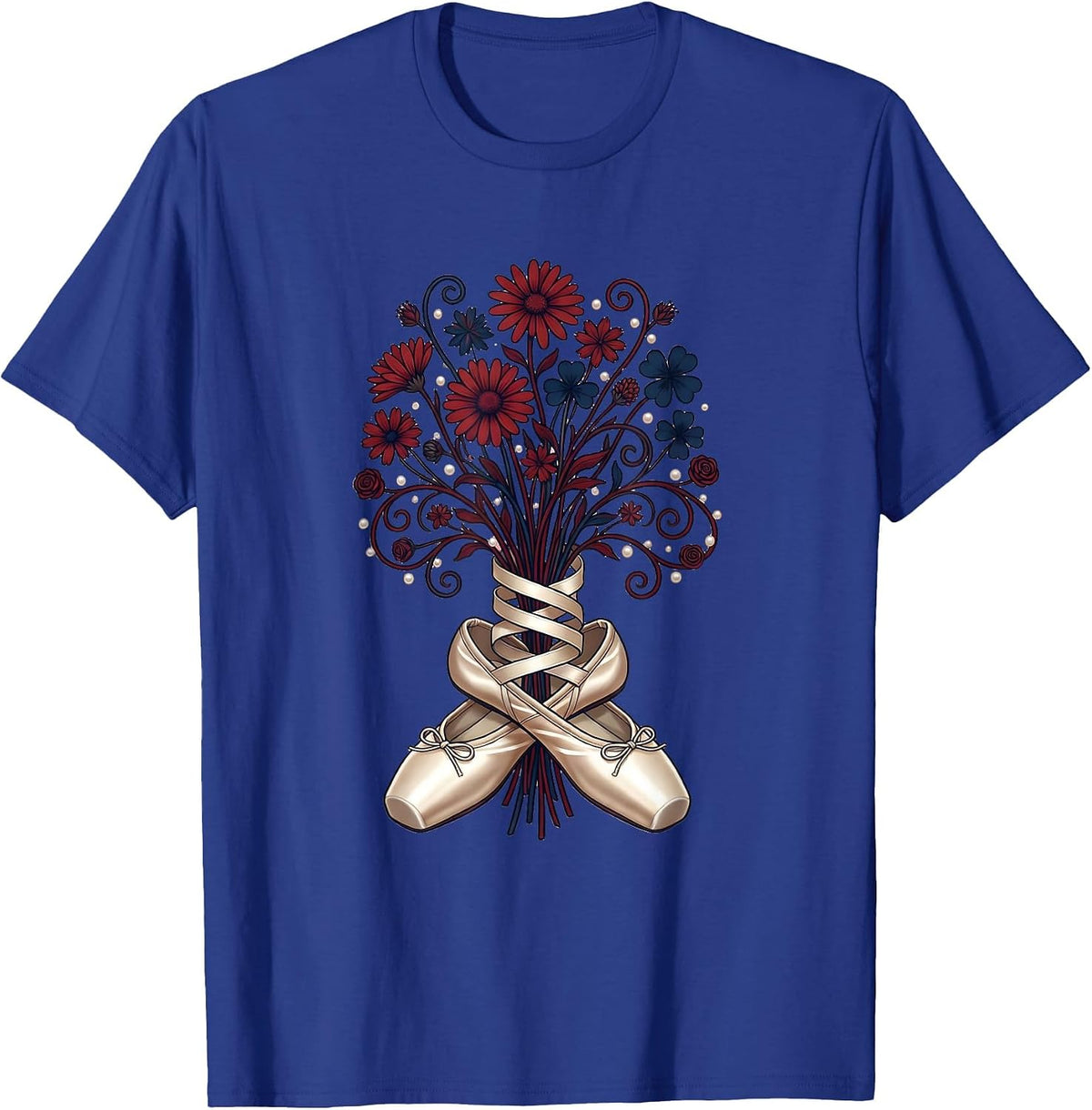 Patriotic Wildflower Picker Red White Blue T-Shirt - Royal Blue