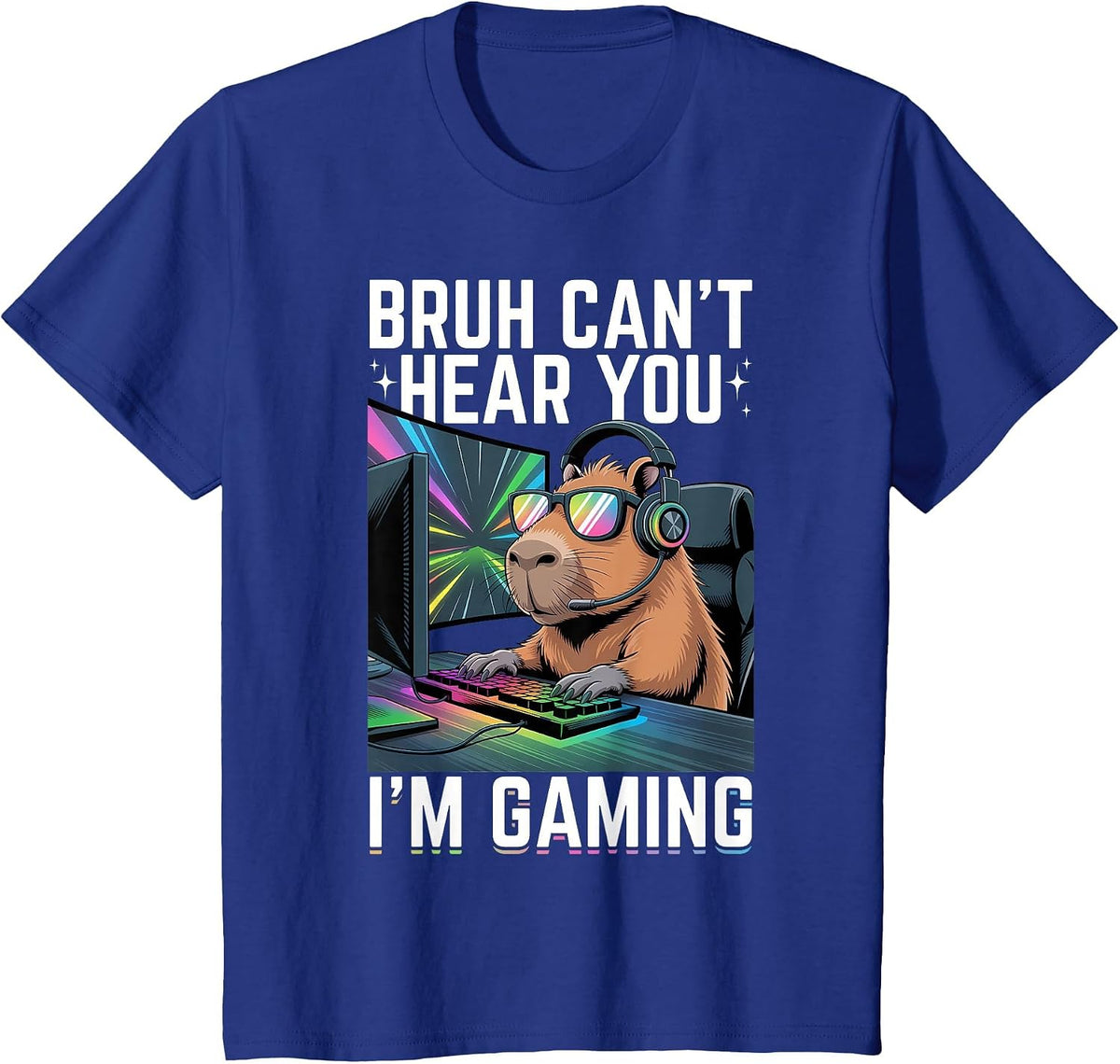 Gaming Capybara Gamer T-Shirt - Royal Blue