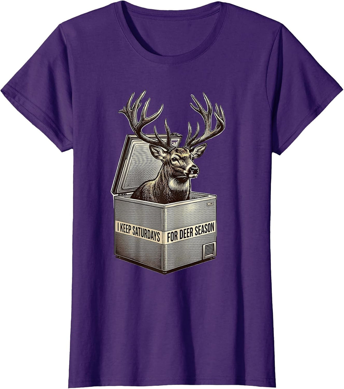Women's I Keep Saturdays For Deer Season Funny Hunting Dad Gift T-Shirt - Purple