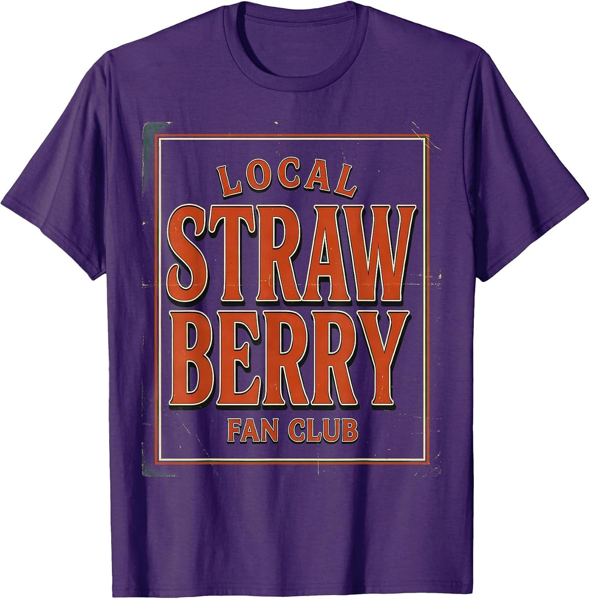 Men's Local Strawberry Fan Club Graphic Design T-Shirt - Purple