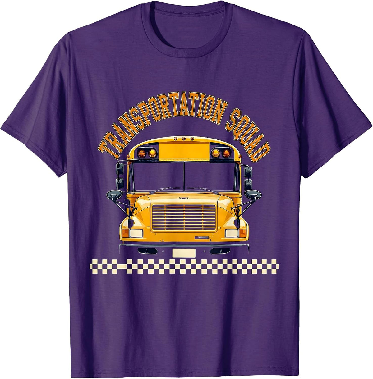 Transportation Squad Bold Varsity Back To School Bus Driver T-Shirt - Purple
