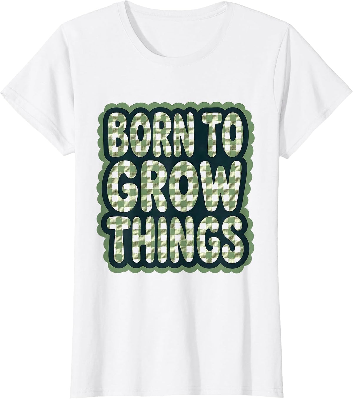 Women's Born to Grow Things Garden Lover Design T-Shirt - White
