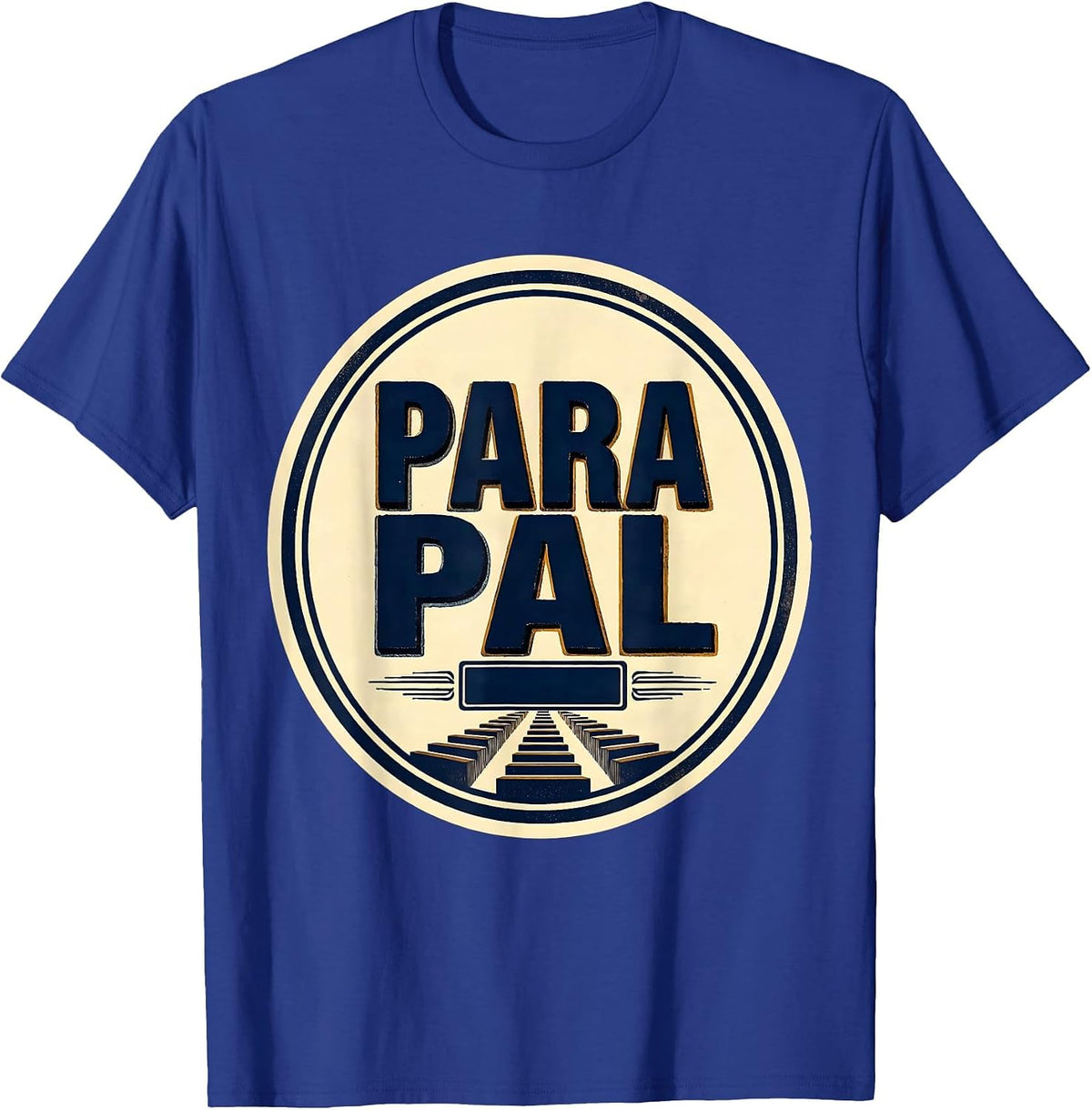 Para Pal Wood Type Letterpress Paraeducator Appreciation T-Shirt - Royal Blue