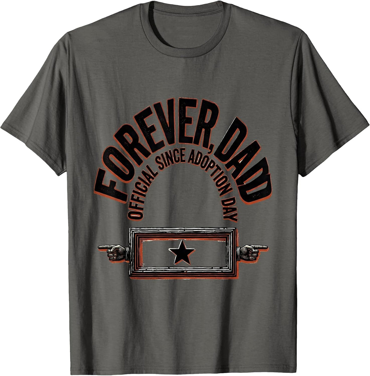 Forever Dad, Official Since Adoption Day Adoptive Parent T-Shirt - Asphalt Grey