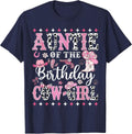 Auntie of The Birthday Cowgirl Rodeo Cowgirl Birthday T-Shirt - Navy Blue