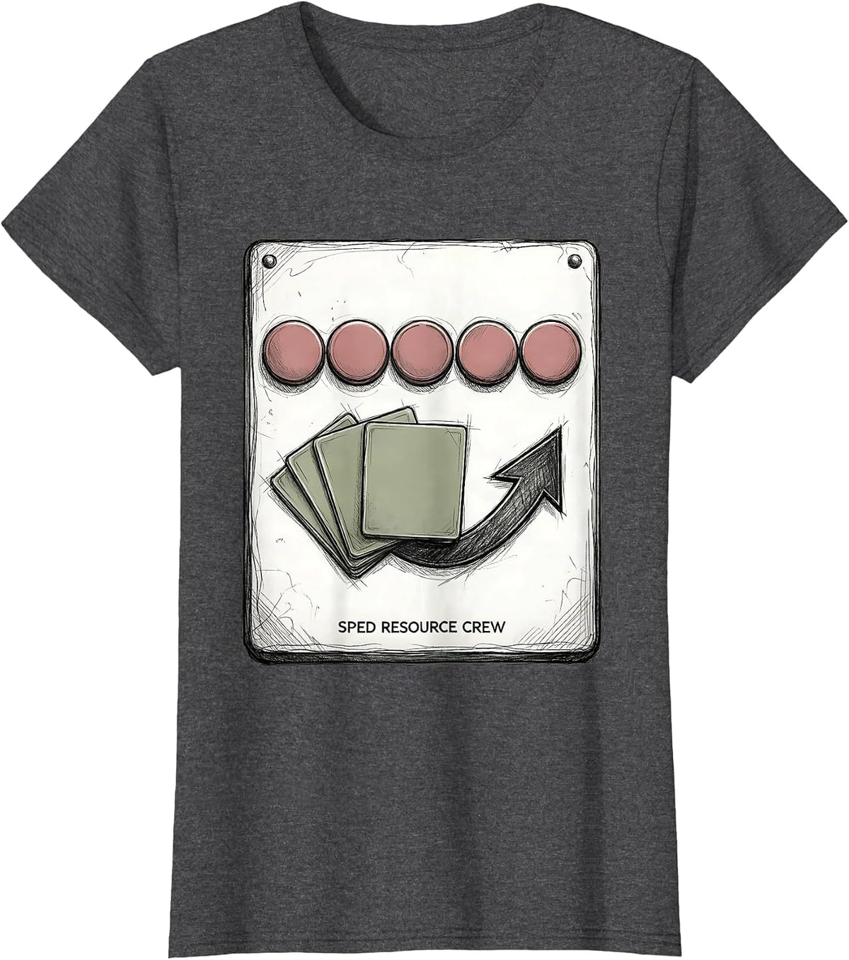 Women's SPED Resource Crew Special Education Teacher Squad Pride T-Shirt - Dark Heather Grey