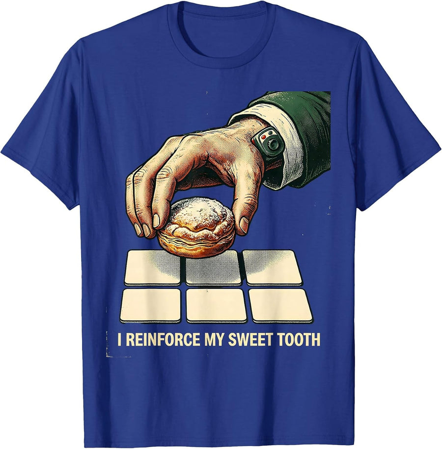 I Reinforce My Sweet Tooth Vintage ABA RBT Behavior T-Shirt - Royal Blue