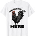 Men's Certified Head Hen Chicken Lover Design T-Shirt - White