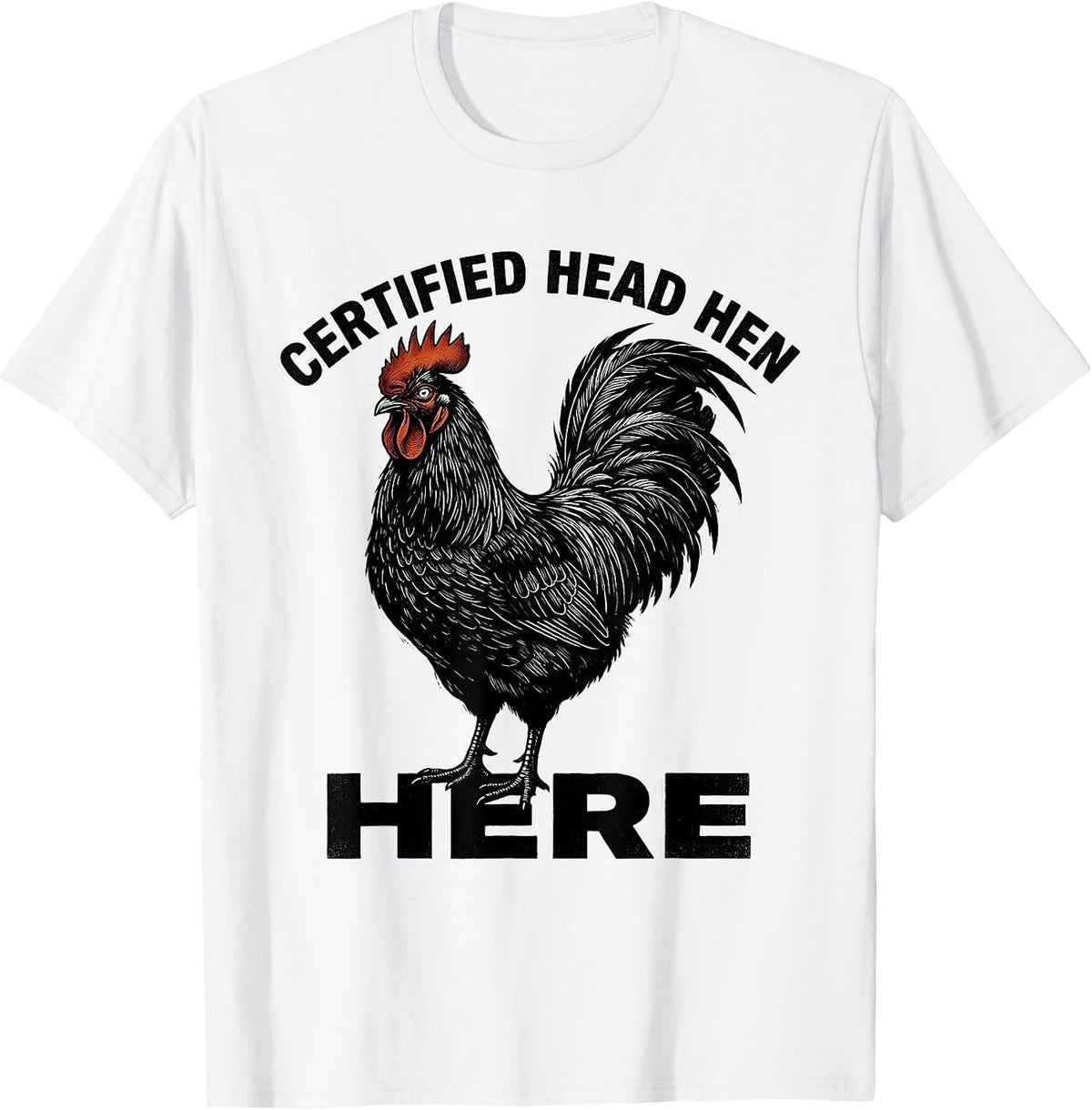 Men's Certified Head Hen Chicken Lover Design T-Shirt - White