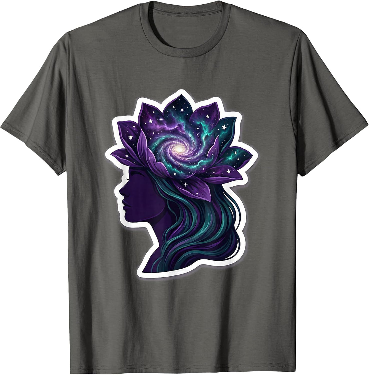 Men's Autism Galaxy Mind Spiral Illustration T-Shirt - Asphalt Grey