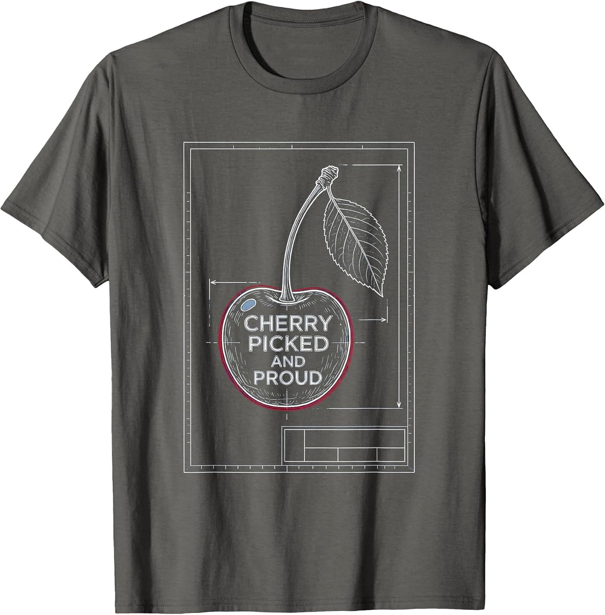 Men's Cherry Picked and Proud Graphic Design T-Shirt - Asphalt Grey