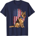 4th of July Dog German Shepherd USA K9 Men Women Kids T-Shirt - Navy Blue