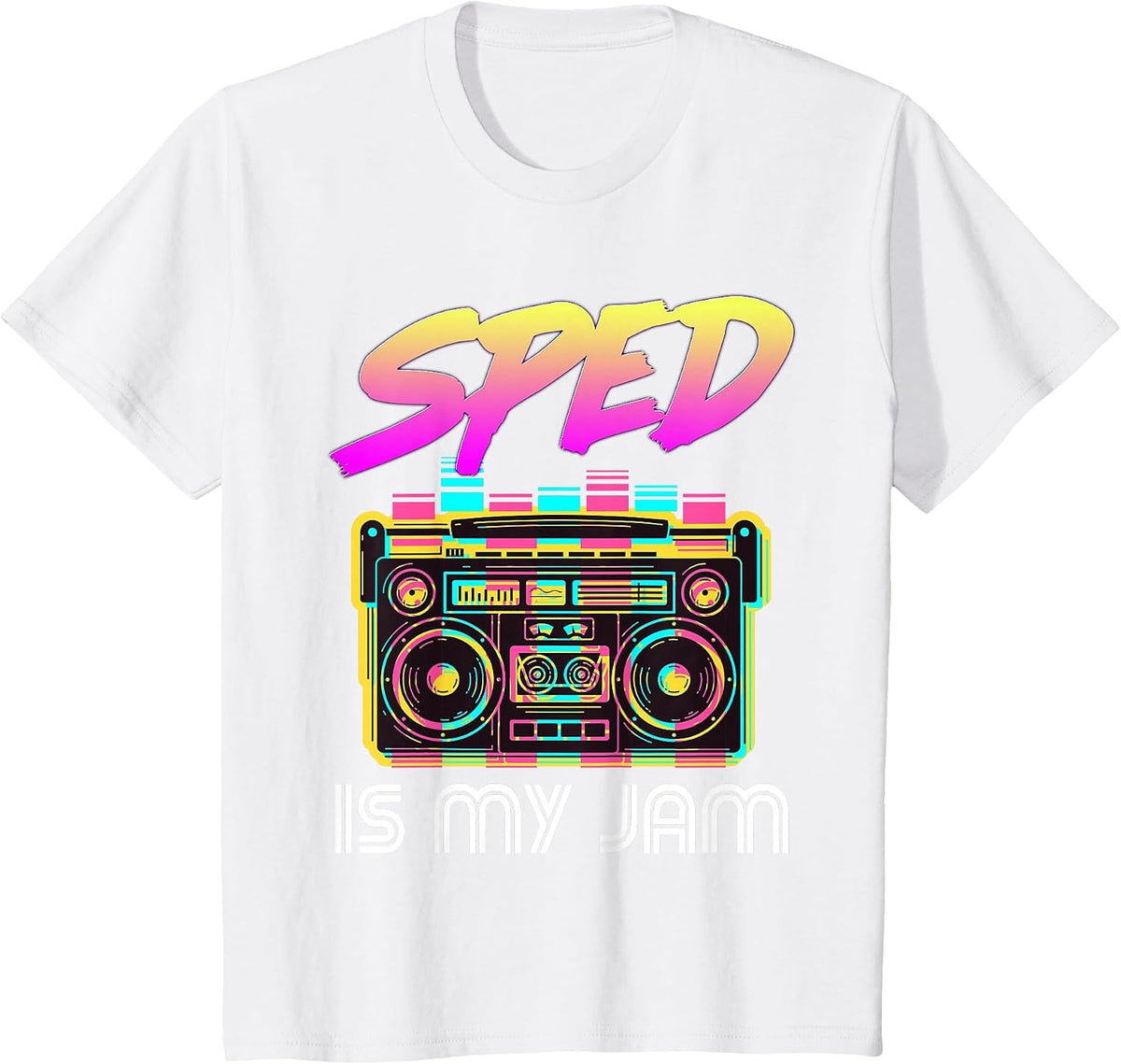 Back to School Retro SPED is My Jam 80s Teacher Boombox T-Shirt - White