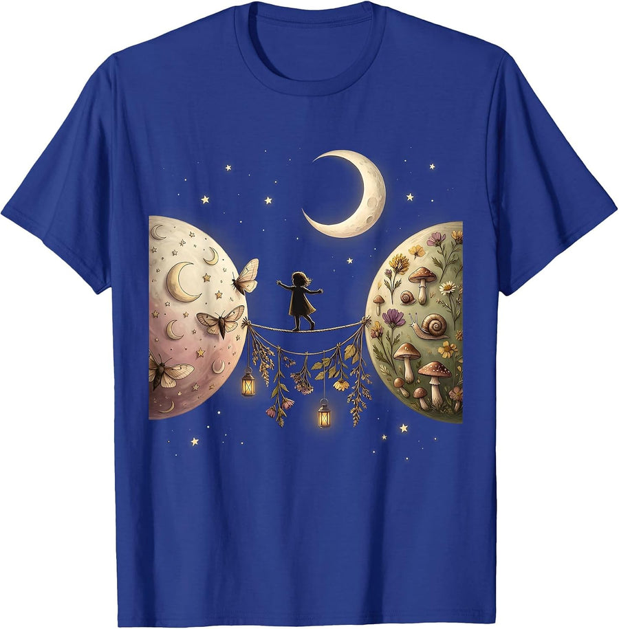 Autism Awareness Child Balancing Between Planets T-Shirt - Royal Blue