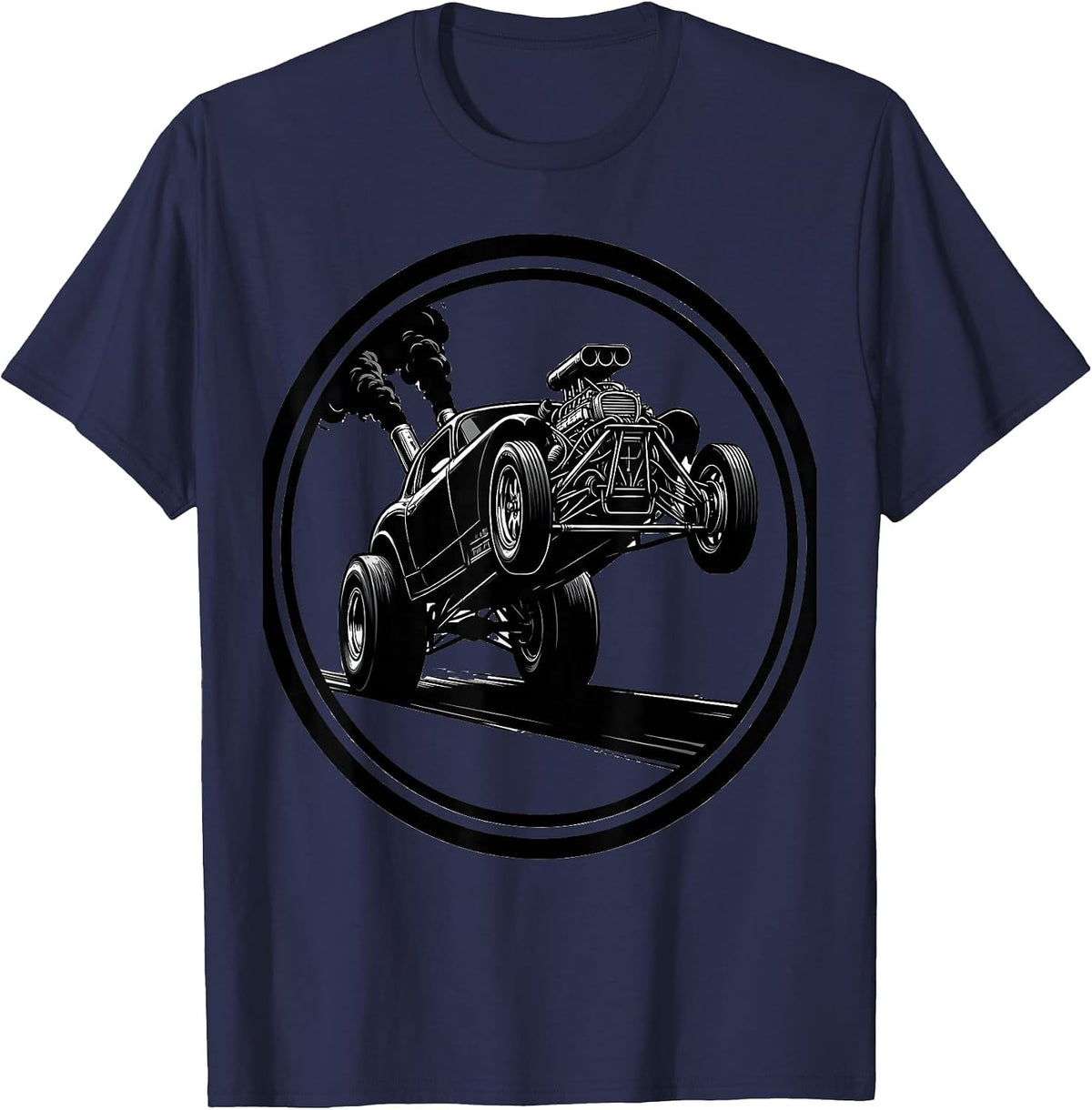 Men's Dragster Launch Off Starting Line Graphic T-Shirt - Navy Blue