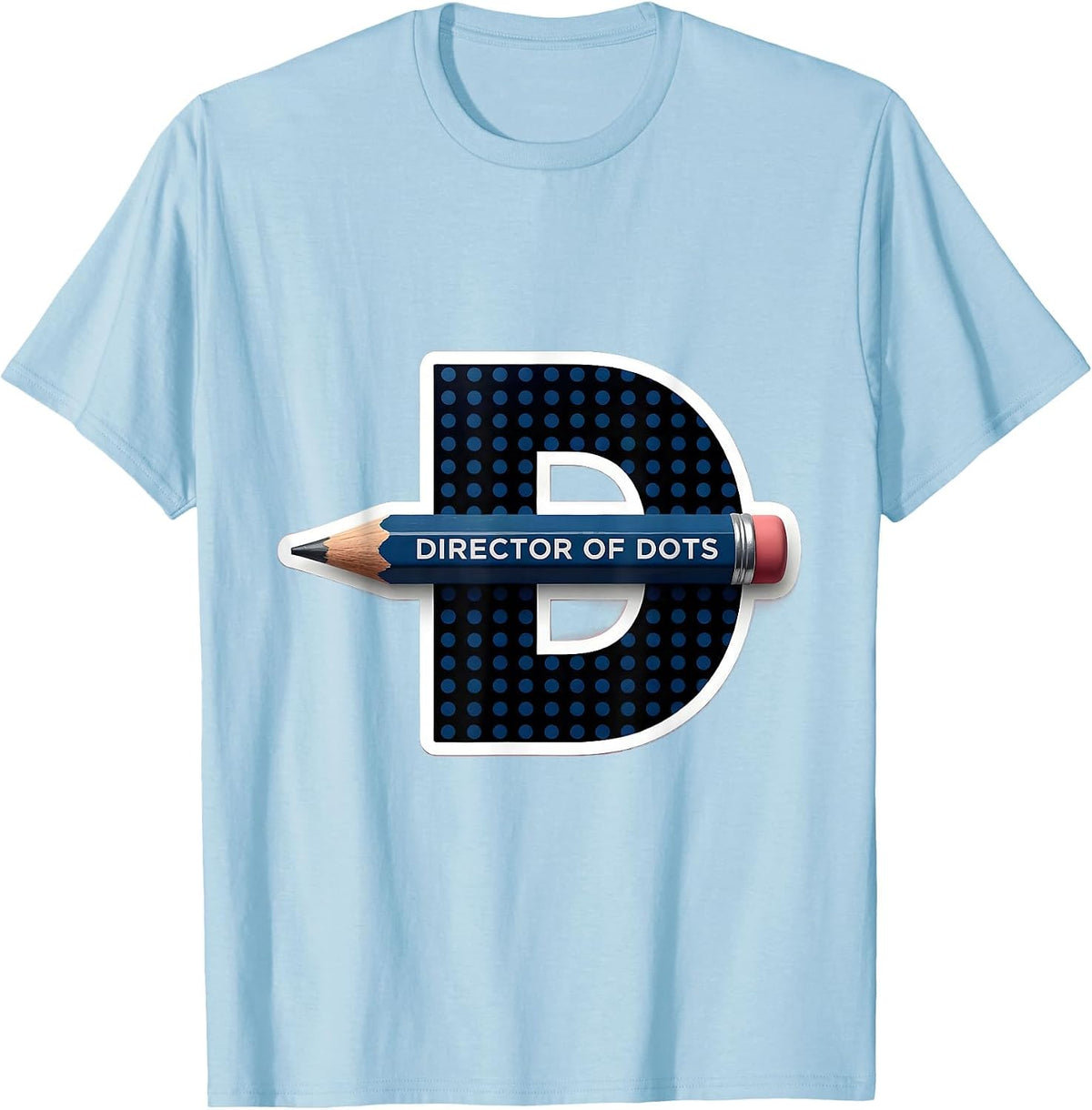 Men's Director Of Dots Sticker Style Pre-K Teacher Back To School T-Shirt - Baby Blue